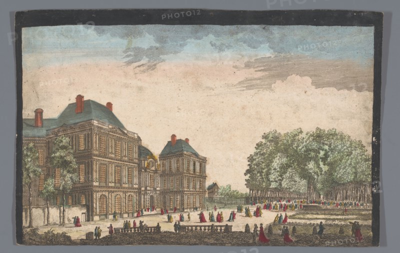 View of the Palais du Luxembourg in Paris seen from the garden, 1700-1799. Creator: Unknown.