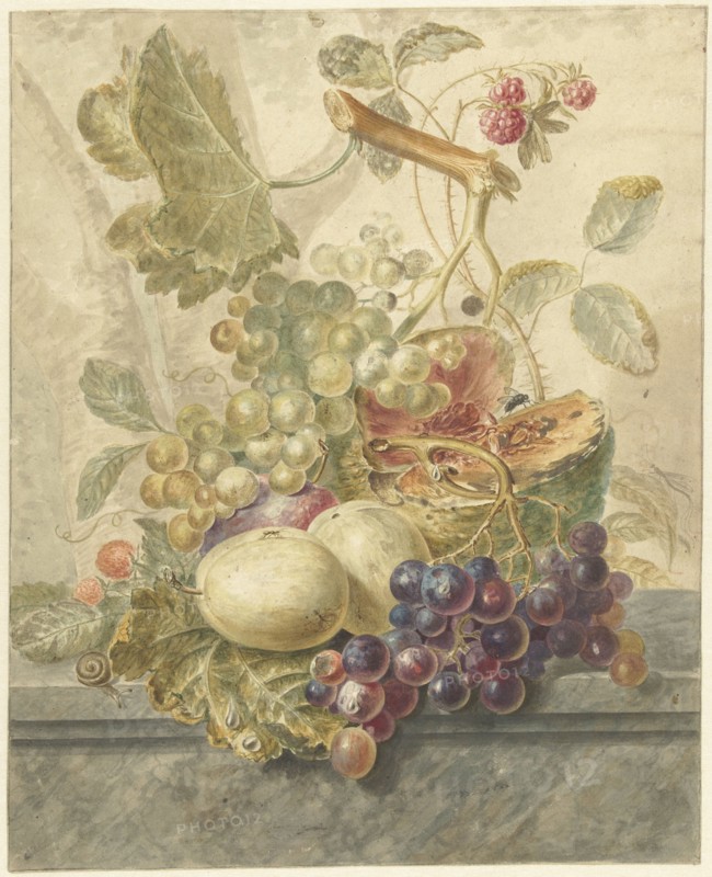 Still life with fruit, 1771-1816. Creator: Hendrik Schwegman.