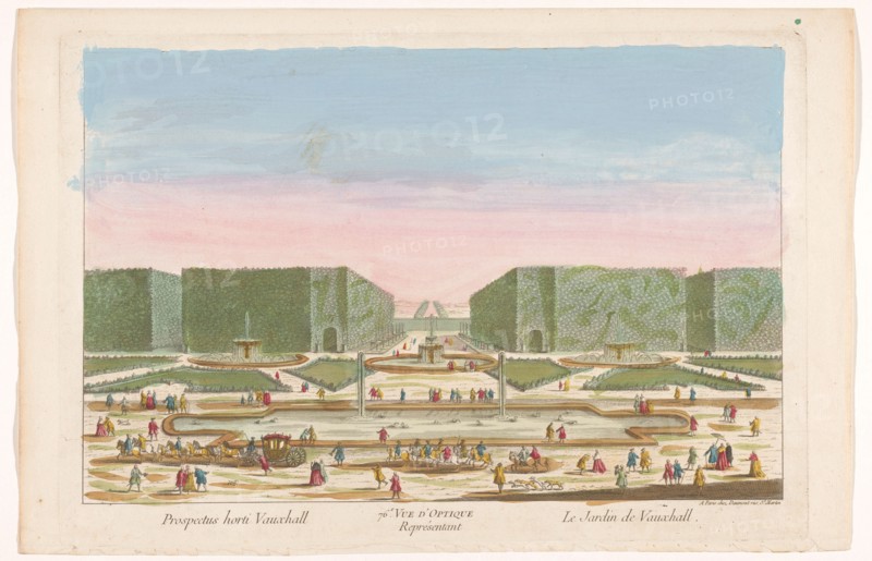 View of Vauxhall Gardens in London, 1745-1775. Creator: Unknown.