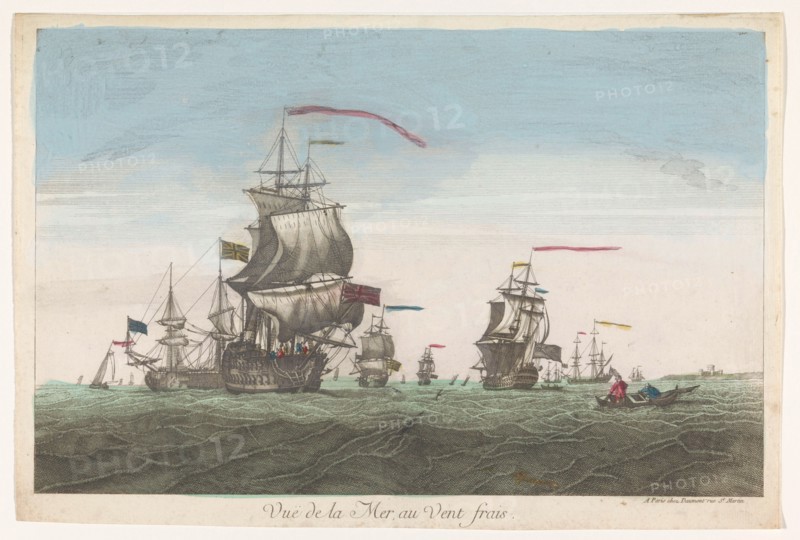 Seascape with ships and boats in the wind, 1745-1775. Creator: Unknown.