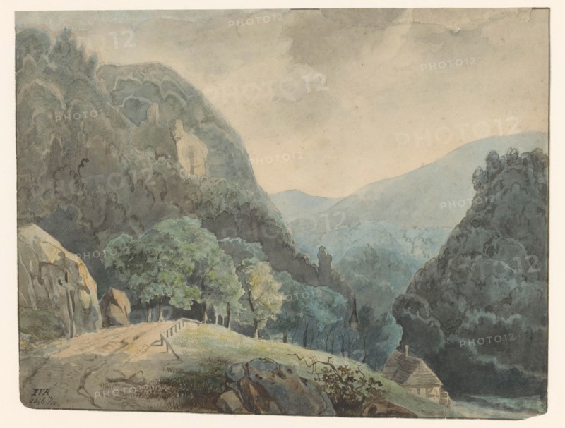 Mountain landscape, 1846. Creator: Monogrammist IVR.