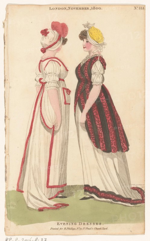 Magazine of Female Fashions of London and Paris, London, November, 1800, No. 33.1: Evening..., 1800. Creator: Unknown.