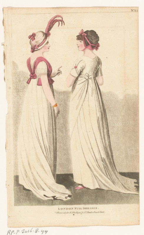 Magazine of Female Fashions of London and Paris. No. 22. London Full Dresses., 1798-1806. Creator: Unknown.