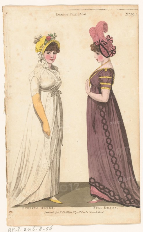 Magazine of Female Fashions of London and Paris, No. 29.1: London, July. 1800: Evening Dre..., 1800. Creator: Unknown.
