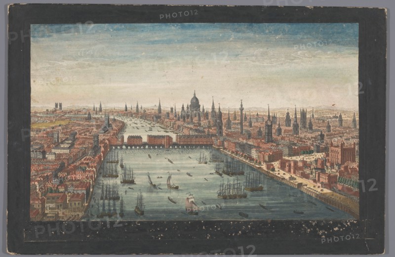 A general view of the city of London, next the river Thames', 1751. Creator: Thomas Bowles.