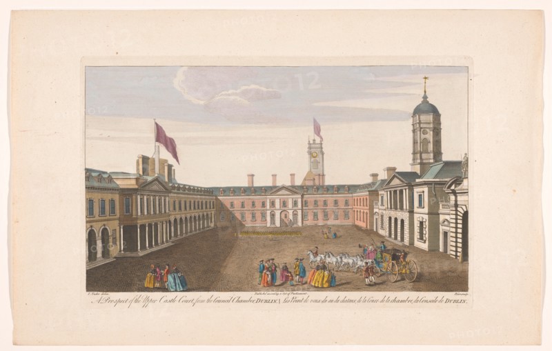View of the Upper Castle Yard of Dublin Castle, 1752-1753. Creator: Fabr. Parr.