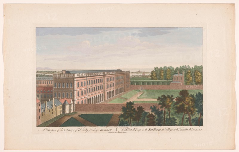 View of the Trinity College Library in Dublin, 1753. Creators: Fabr. Parr, James Mason.