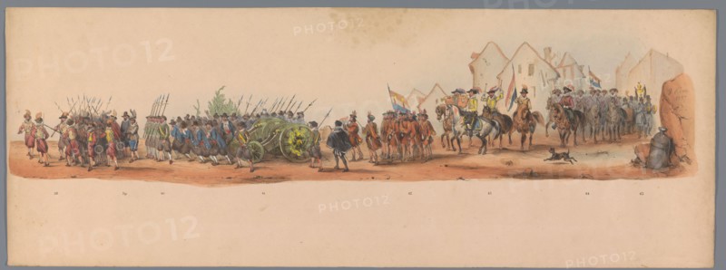 Historical parade at the second centenary of the Utrecht University, 1836 (plate 10), 1837. Creator: Victor Adam.
