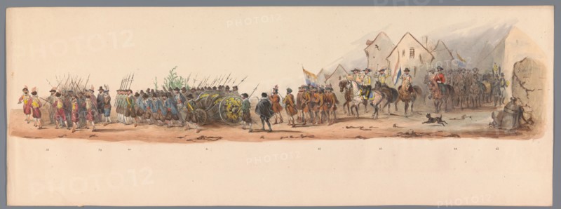 Historical parade at the second centenary of the Utrecht University, 1836 (plate 10), 1837. Creator: Victor Adam.