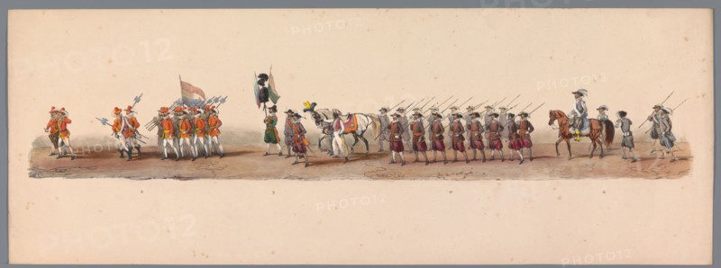 Historical parade at the second centenary of the Utrecht University, 1836 (plate 3), 1837. Creator: Victor Adam.