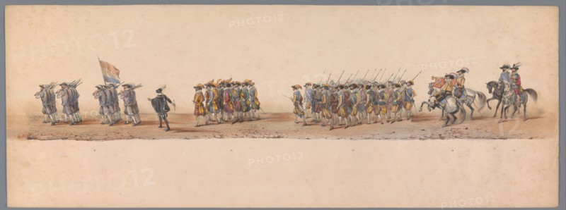 Historical parade at the second centenary of the Utrecht University, 1836 (plate 4), 1837. Creator: Victor Adam.