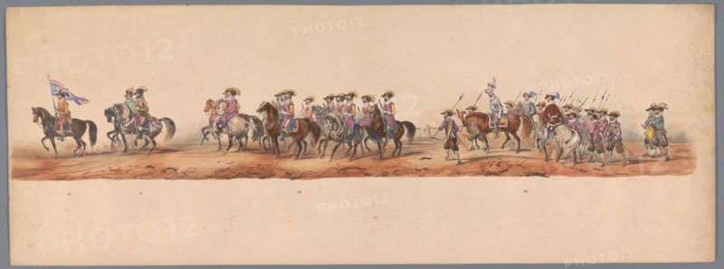 Historical parade at the second centenary of the Utrecht University, 1836 (plate 5), 1837. Creator: Victor Adam.