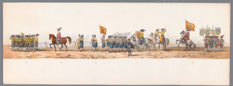 Historical parade at the second centenary of the Utrecht University, 1836 (plate 7), 1837. Creator: Victor Adam.