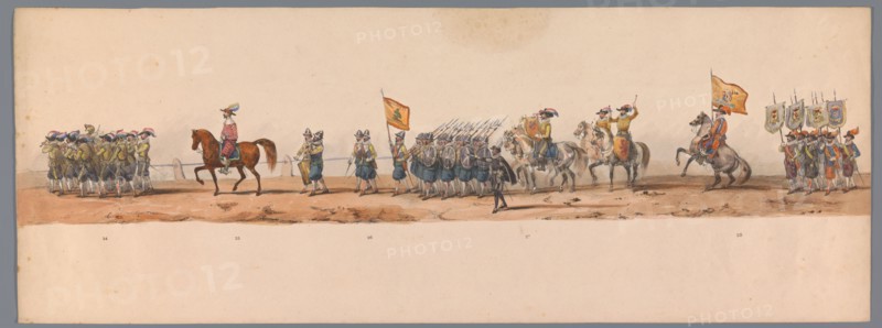 Historical parade at the second centenary of the Utrecht University, 1836 (plate 7), 1837. Creator: Victor Adam.