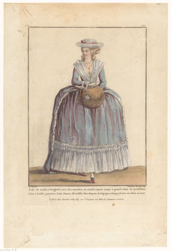 Gallery of French Fashions and Costumes, 1782, rr. 238: Morning dress to the English (...), 1782. Creator: Wossinik.