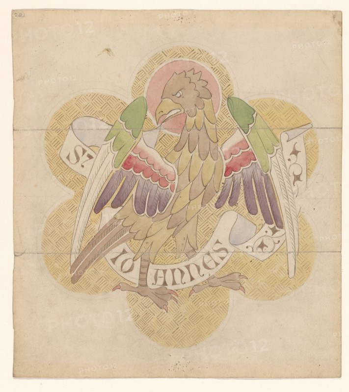 Design for embroidery: eagle, symbol of St John the Evangelist, c.1850-c.1875. Creator: Hardman & Co..