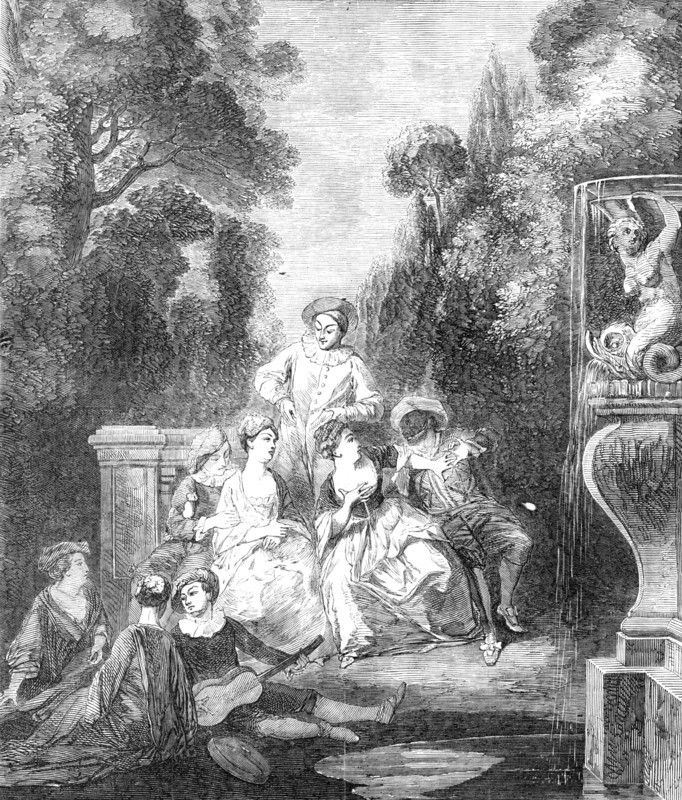 A Fete Champetre painted by Watteau, 1857. Creator: Unknown.
