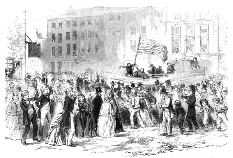 Shipwreck of "The Northern Belle": the Crew of "The Mary White", in their Life-boat, drawn through B Creator: Unknown.