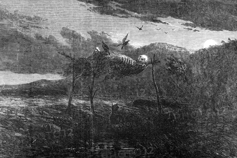 Sketches in Australia - Aboriginal Mode of the Disposal of the Dead, 1857. Creator: Unknown.