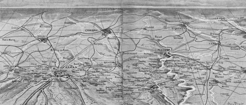 'La Bataille de la Somme; Croquis perspectif du front d'artois Picardie et Santerre..., 1916. Creator: Unknown.
