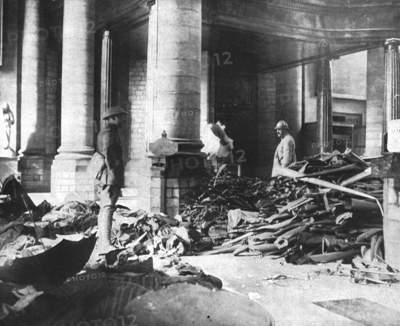 ''Les devastations a Douai; L'interieur de la cathedrale; les vetements sacerdotaux..., 1918. Creator: Unknown.