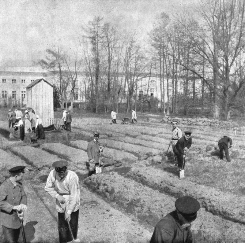 ''Les Romanof a Tsarskoie-Selo; Au mois de mai 1917, le deuxieme de son internement..., 1917. Creator: Unknown.