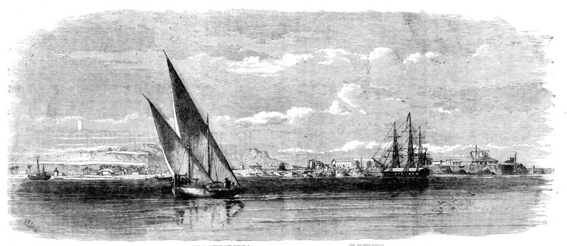 Bassadore, the British Station and Depot, in the Persian Gulf - from a sketch by an officer..., 1857 Creator: Richard Principal Leitch.