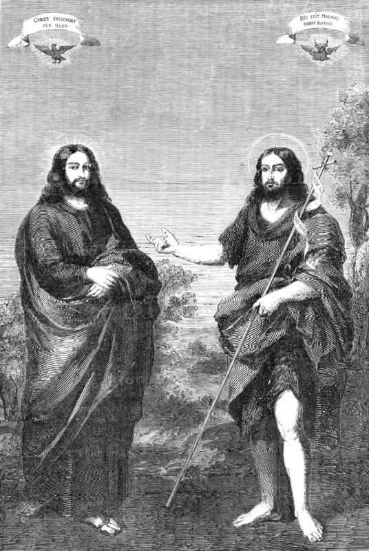 Christ on the Banks of the Jordan - painted by Murillo, from Louis Philippe's Collection, 1857. Creator: Unknown.