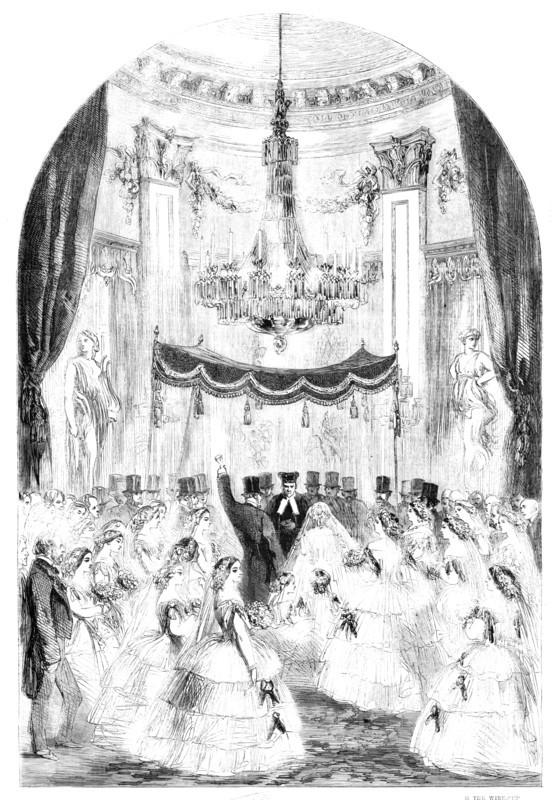 Marriage Ceremonial of the Baron Alphonse de Rothschild and Miss Leonora Rothschild..., 1857. Creator: Unknown.
