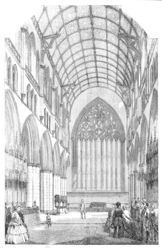 The Choir of the Cathedral Church of St. Mary, Carlisle, restored, 1857. Creator: J. & A.W..