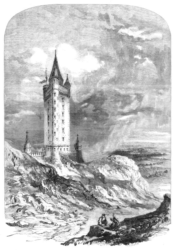 Memorial to the late Marquess of Londonderry, in course of erection on Scrabo Hill...Ireland, 1857. Creator: Unknown.