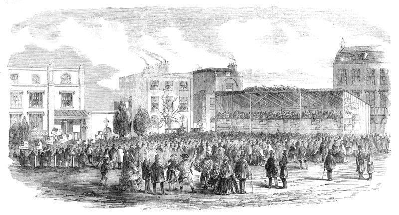 The Lambeth Election: the Hustings at Kennington, 1857. Creator: Unknown.
