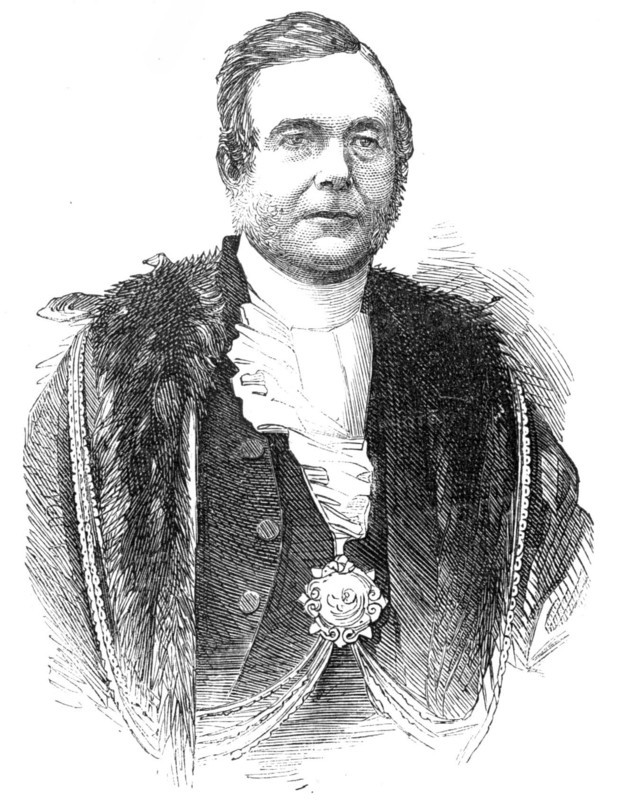 The Middlesex Election - Mr. Sheriff Mechi, one of the Returning Officers, 1857. Creator: Unknown.
