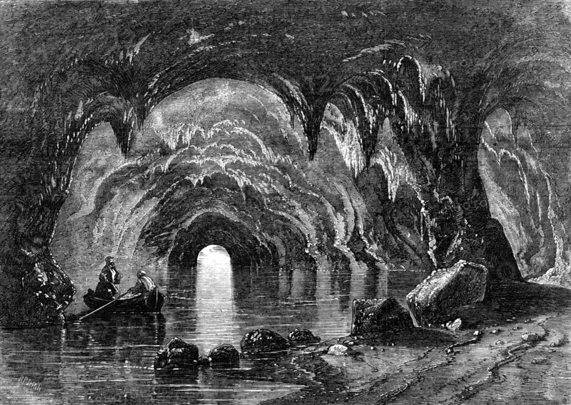The Blue Grotto at Capri - from Mr. Albert Smith's New Entertainment, 1857. Creator: Richard Principal Leitch.