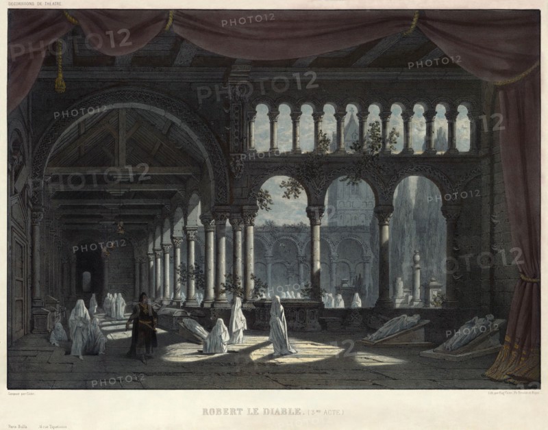 Ballet of the Nuns in the Opera "Robert Le Diable" by Giacomo Meyerbeer, 1831. Creator: Cicéri, Eugène (1813-1890).