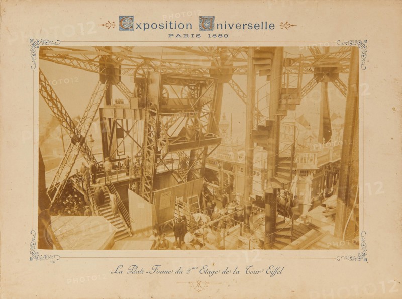 Exposition universelle, Paris 1889. La Plate Forme du 2me Etage de La Tour Eiffel, 1889. Creator: Anonymous.