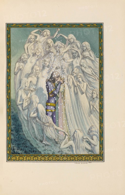 Illustration for Pelléas et Mélisande by Maurice Maeterlinck, 1922. Creator: Schwabe, Carlos (1866-1926).