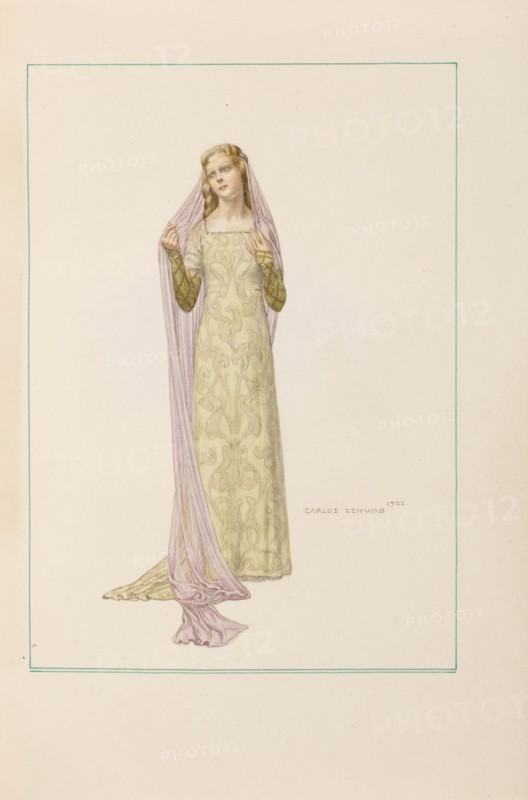 Illustration for Pelléas et Mélisande by Maurice Maeterlinck, 1922. Creator: Schwabe, Carlos (1866-1926).