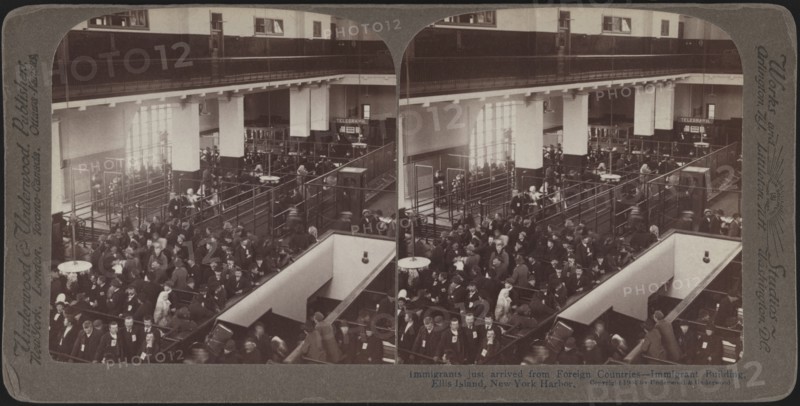 Immigrants arrived from foreign countries to the New York Harbor, c.1900. Creator: Underwood & Underwood.