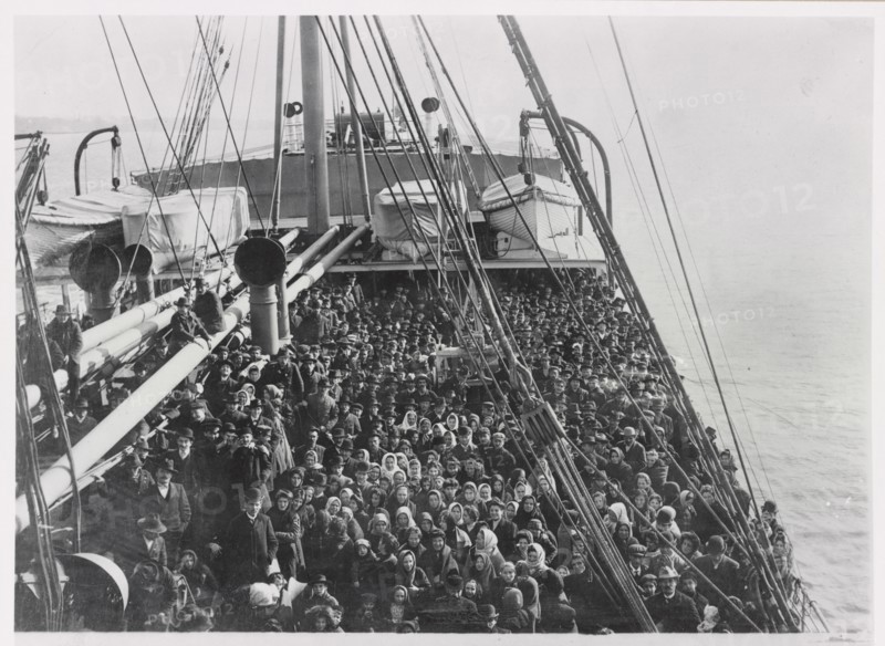 Immigrants at the New York Harbor, c.1900. Creator: Levick, Edwin (1869-1929).