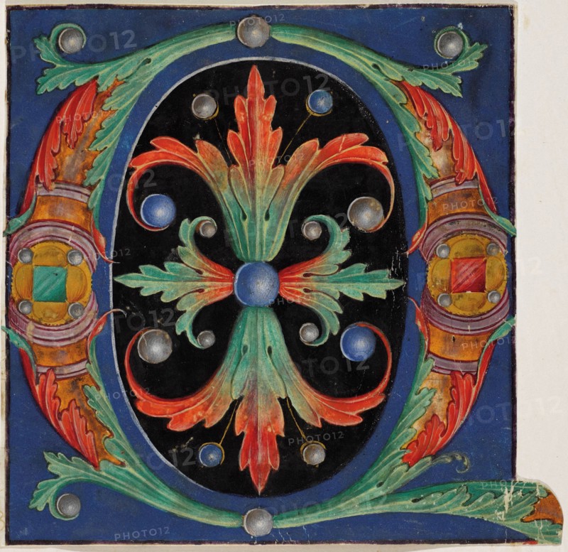 Initial "O" from an Antiphoner, 16th century. Creator: Anonymous.