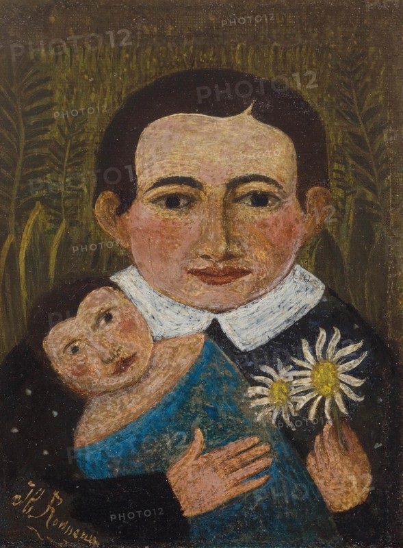 La petite fille à la poupée et aux deux marguerites (The little girl with the doll and..., c.1890. Creator: Rousseau, Henri Julien Félix (1844-1910).