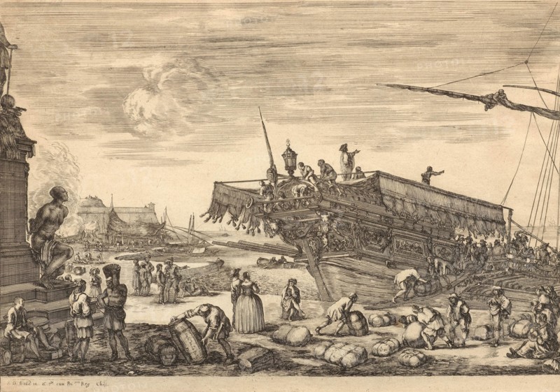 Loading the galley to Saint Etienne, 1654. Creator: Della Bella, Stefano (1610-1664).