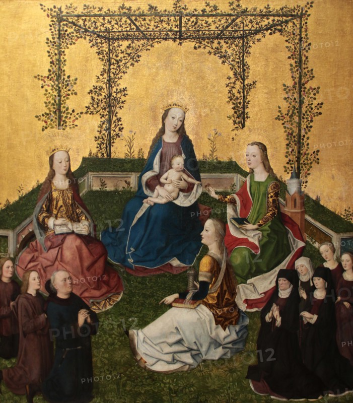 Madonna with Child in rose arbor, ca 1470. Creator: Master of the Life of the Virgin (active 1463-1490).