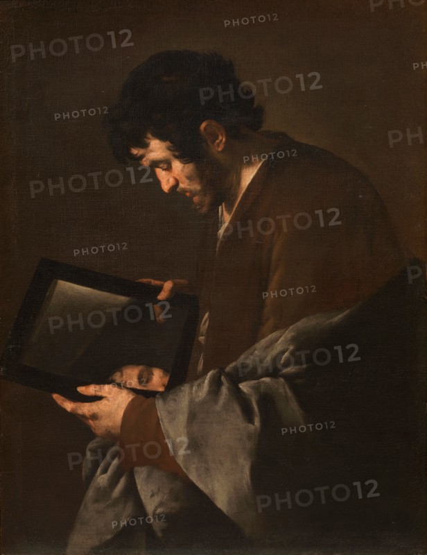 Man meditating in front of a mirror, c.1640. Creator: Master of the Annunciation to the Shepherds (active 1620-1660).