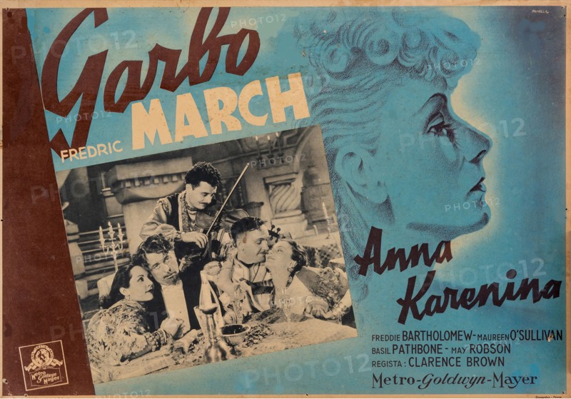 Movie poster "Anna Karenina" by Clarence Brown with Greta Garbo in the title role, 1935. Creator: Panella (active 1930s).