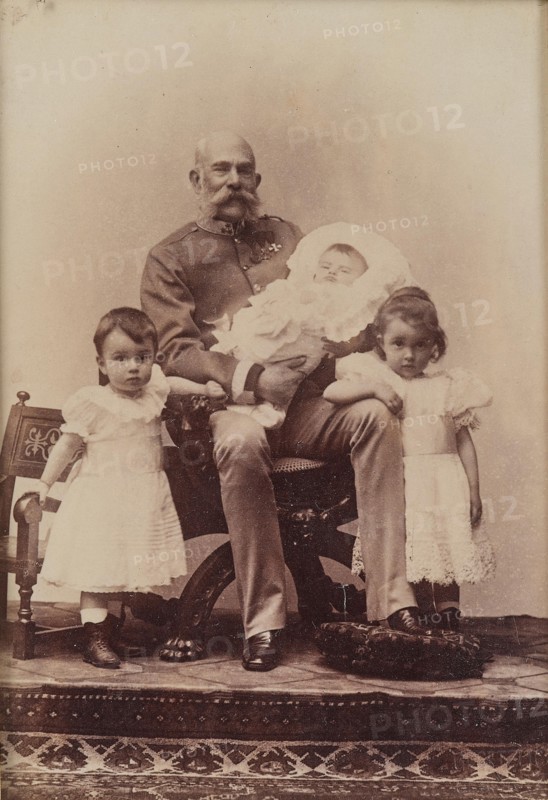 Portrait of Emperor Franz Joseph I with grandchildren, c.1900. Creator: Photo studio Rudolf Krziwanek, Vienna  .