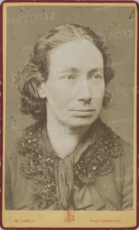 Portrait of Louise Michel (1830-1905), c.1870. Creator: Photo studio J.M. Lopez, Paris  .