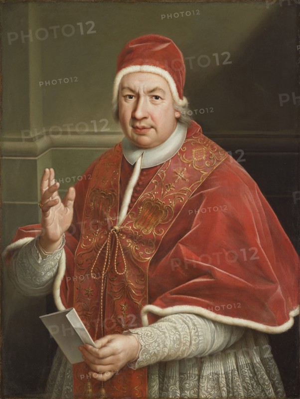 Portrait of the Pope Benedict XIV (1675-1758), First half of the 18th cent.. Creator: Anonymous.