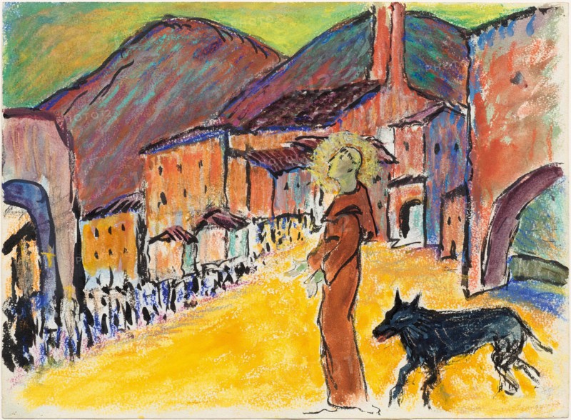 Saint Francis and the Wolf. Creator: Werefkin, Marianne, von (1860-1938).